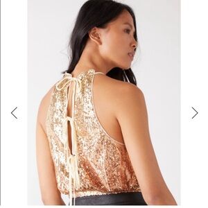 Sequin Back Bow Tie Top